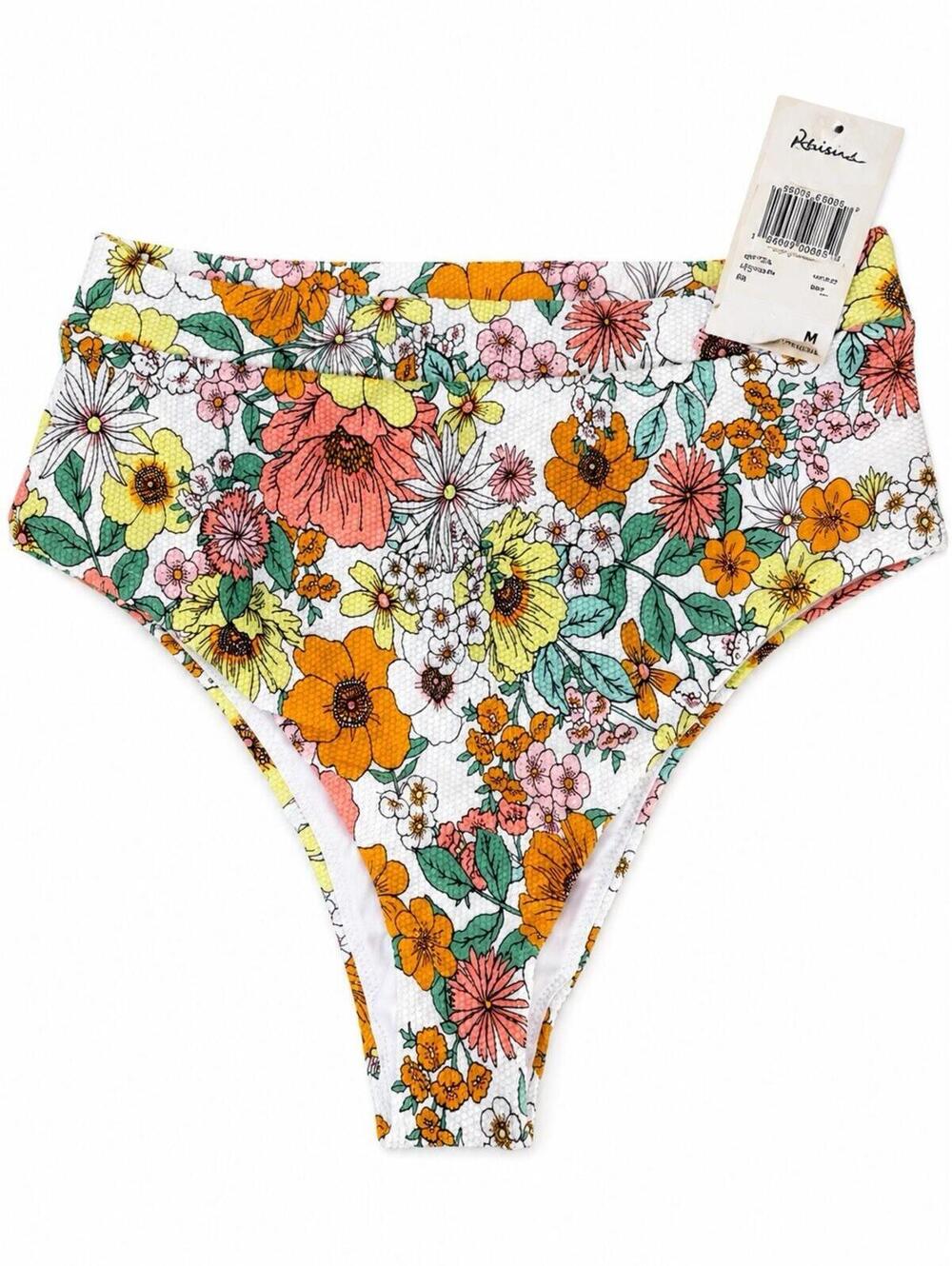 Raisins Tropics Floral Cheeky Bikini Bottoms Womens Medium Textured NWT msrp $44